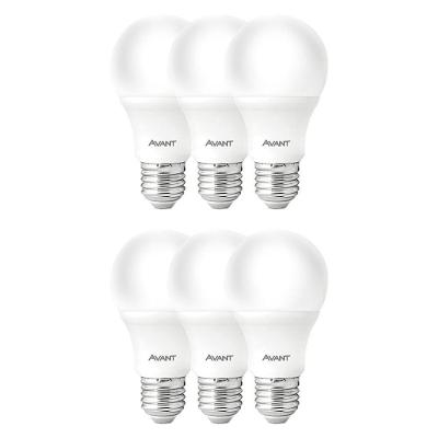 Kit Com 6 Lampadas LED Bulbo Pera 9W Luz Branca 6500K Base E27 Bivolt Avant