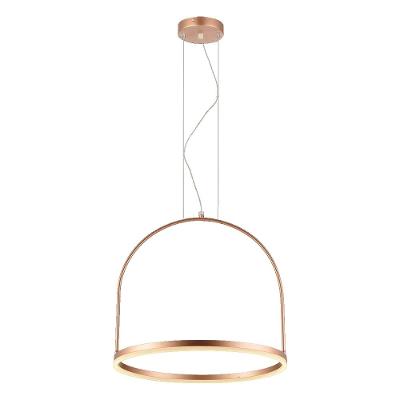 Pendente Cage Cobre Fosco 20w 3000k Led Bivolt Emissão De Luz Amarela Ø50cm Avant