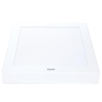 Painel Pop LED Plafon De Sobrepor 18W Quadrado 22cm Luz Amarela 3000K Bivolt Avant