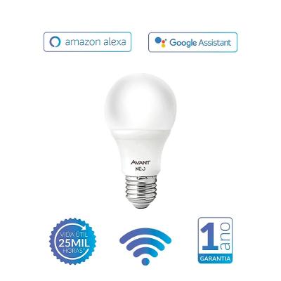 Kit 3 Lâmpada Inteligente LED Smart Wi-Fi Bulbo Pera NEO 10W Luz Dimerizável Amarela-Branca Base E27 Bivolt Avant