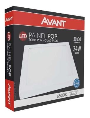 Kit 10 Painel Plafon Led Embutir 30cm 24w 6500k Branca Avant