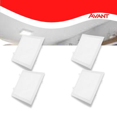 Kit 4 Painel LED Plafon Embutir 30W Quadrado Branco Quente