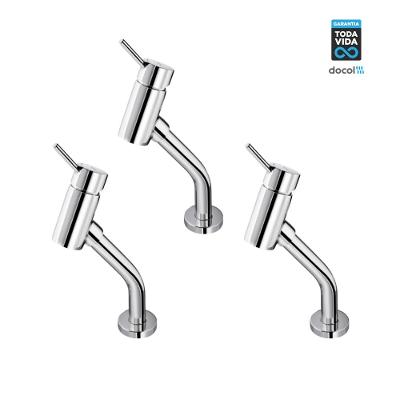 Kit 3 Misturador Monocomando Para Lavatório De Mesa Loggica Bica Baixa Cromado Docol