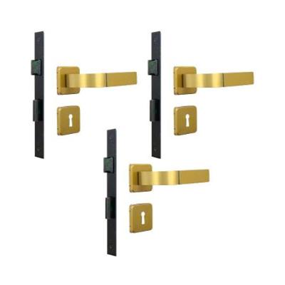Kit 3 Fechaduras Roseta Módena Bronze Latonado Interna MGM