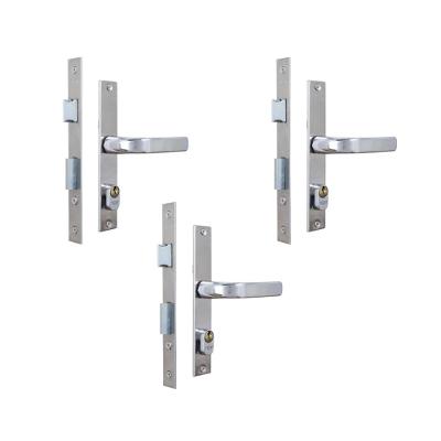 Kit 3 Fechadura Serralheiro Alavanca Externo Cromado MGM