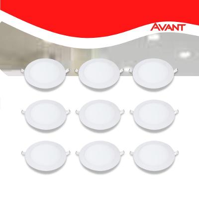 Kit 10 Painel LED Plafon Embutir 18W Redondo Branco Neutro