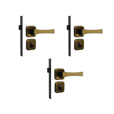 Kit 3 Fechadura Paris Externo Bronze Latonado 4cm MGM