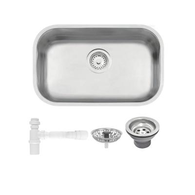 Cuba de embutir Lavinia 47 BL em aço inox acetinado 47x30cm Tramontina com Sifão Universal Com Copo