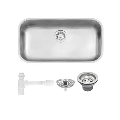 Cuba De Inox Lavínia 56x34cm 4.1/2' Com Válvula 94024/102 Acetinada Tramontina com Sifão Universal Com Copo