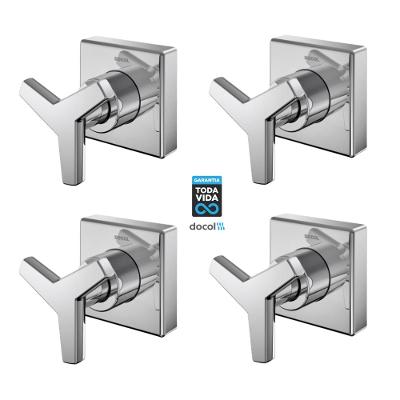 Kit 4 Acabamento Para Registro Docolbase 1/2" 3/4" 1' City Cromado Docol