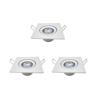 Kit 3 Luminária Quad. Spot 3w 3000k Branco-quente Avant