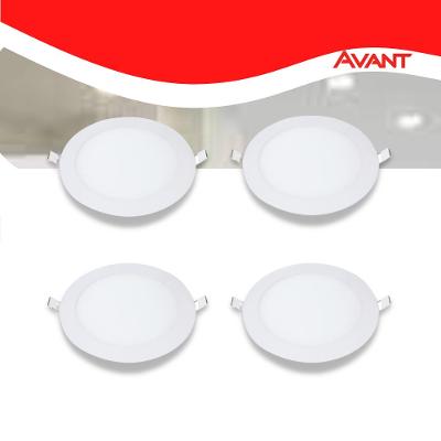 Kit 4 Painel LED Plafon Embutir 12W Redondo Branco Neutro