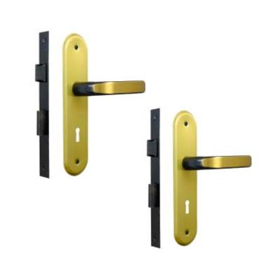 Kit 2 Fechaduras Stilo Alavanca Bronze Latonado Interna MGM