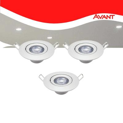Kit 3 Luminária Red. Spot 7w 3000k Branco-quente Avant