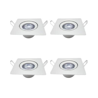 Kit 4 Luminária Quad. Spot 7w 4000k Branco-neutro Avant