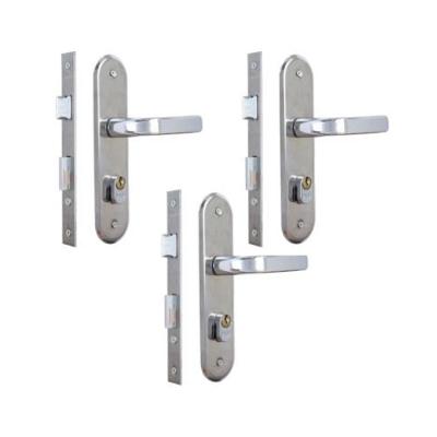 Kit 3 Fechaduras Stilo Alavanca Cromado Externa MGM