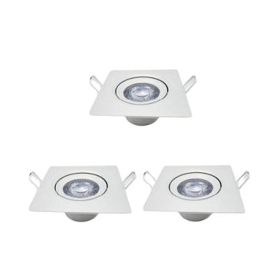 Kit 3 Luminária Quad. Spot 7w 4000k Branco-neutro Avant