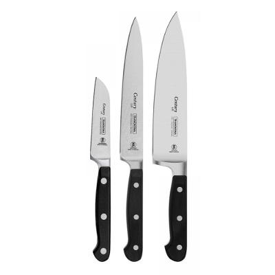Jogo De Facas Em Inox Century Com 3 Peças 24099/037 Preto Tramontina