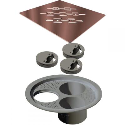 Ralo Linear Novii Grelha 15x15cm Cobre Rose Linear