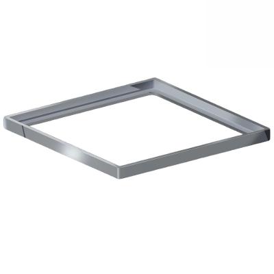 Porta Grelha Quadrado Inox Polida Linear 10x10cm