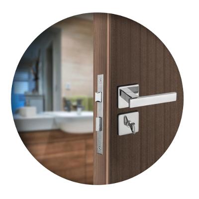 Fechadura Para Porta Banheiro Roseta Concept 408 Cromada Pado 40mm