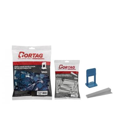 Espaçador Nivelador Slim 1,0mm Azul Cortag C/1000 Peças e 200 Cunhas