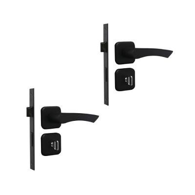Kit 2 Fechadura Genebra Banheiro Preto Fosco 4cm MGM