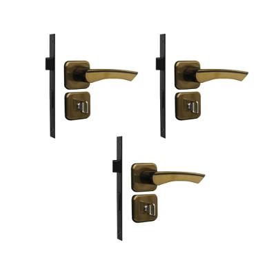 Kit 3 Fechadura Genebra Banheiro Bronze Latonado 4cm MGM