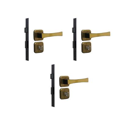 Kit 3 Fechadura Paris Banheiro Bronze Latonado 4cm MGM