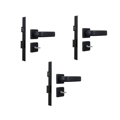 Kit 3 Fechadura Firenze Banheiro Preto Fosco 4cm MGM