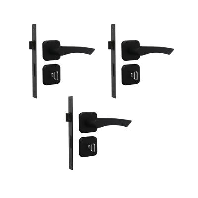 Kit 3 Fechadura Genebra Banheiro Preto Fosco 4cm MGM