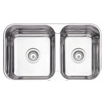 Cuba De Inox Dupla Retangular Isis Perfecta Com Válvula Polido Tramontina 69x40cm