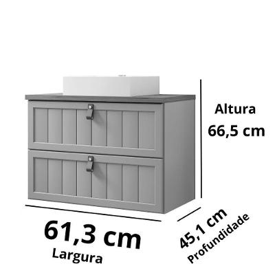 Gabinete Para Banheiro Com Lavatório Sense Cappuccino Freijo MGM Moveis 61,3cm