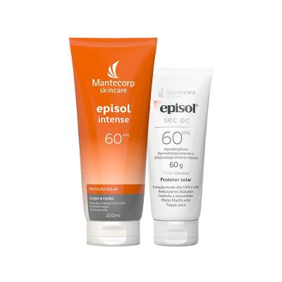 Kit Mantecorp Cuidado da Pele - Protetor Solar Corporal FPS60 e Protetor Solar Facial FPS60