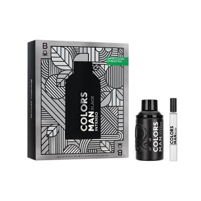 Kit United Colors of Benetton Man Black Intenso EDP Perfume Masculino 100ml e Miniatura 10ml