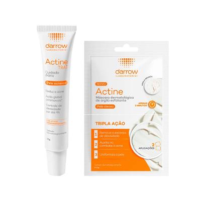 Kit Facial Darrow Sos Antiacne - Máscara Facial Esfoliante Com 2 Sachês De 5g e Gel Facial Cuidado Diário 30g