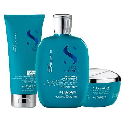 Kit Alfaparf Milano Professional Semi Di Lino Curls - Shampoo e Condicionador e Máscara de Definição
