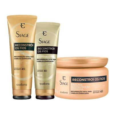 Kit Eudora Siáge Reconstrói os Fios 4D - Shampoo e Condicionador e Máscara