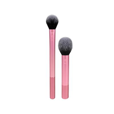Kit Pincéis Para Contorno E Blush Real Techniques - Pincel Para Contorno Setting Brush Rosa e Pincel Para Blush Ultra Plush Rosa