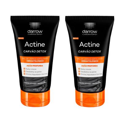 Kit Darrow Actine Carvão Detox – 2 Gel De Limpeza Esfoliante 100g