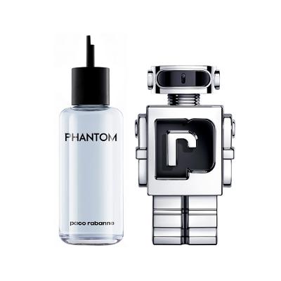 Kit Paco Rabanne Phantom EDT Perfume Masculino 200ml Refil + Perfume 150ml Recarregável