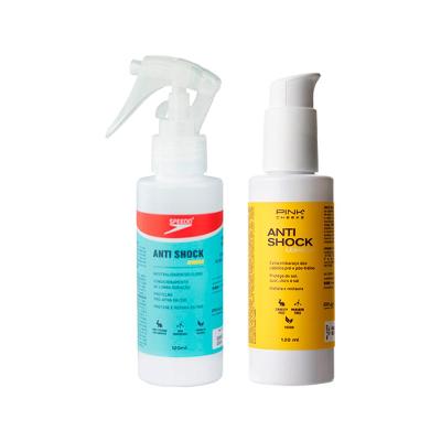 Kit Pink Cheeks Capilar -  Leave-In Anti Shock Pré Treino 120ml + Leave-In Anti Shock Swim Speedo Spray 120ml