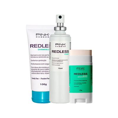 Kit Pink Cheeks Redless - Creme Antiatrito Chamois Cream 100g + Bastão Antiatrito  45g + Spray Antiatrito Coat 75ml