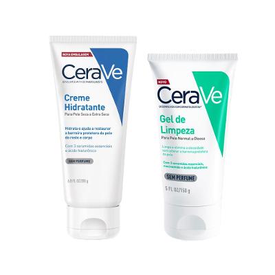 Kit Cerave - Creme Hidratante Corporal 200g + Gel Facial De Limpeza 150g