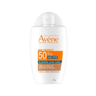 Avène Mat Perfect Tri-Defense Ultra Fluido Protetor Solar Facial sem Cor FPS 50 40g