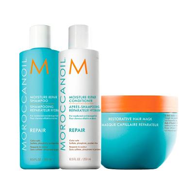 Kit Moroccanoil Moisture Repair - Shampoo 250ml + Condicionador 250ml + Máscara 250g