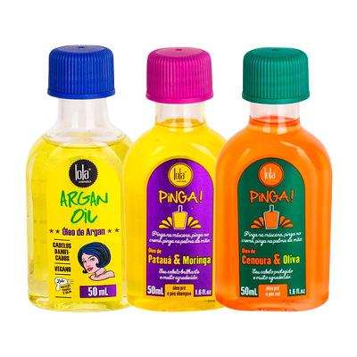 Kit Lola From Rio - Leave-In Argan Oil  50ml + Óleo Pinga! Patauá & Moringa 50ml + Óleo Pinga! Cenoura & Oliva 50ml