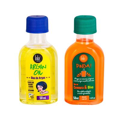 Kit Lola From Rio - Leave-In Argan Oil 50ml + Óleo  Pinga! Cenoura & Oliva  50ml