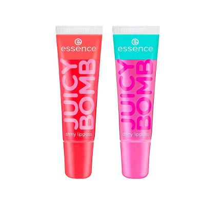 Kit Essence Gloss Labial Líquido Cintilante Juicy Bomb 104 Poppin' Pomegranate 10ml + Gloss Gloss 105 Bouncy Bubblegum 10ml
