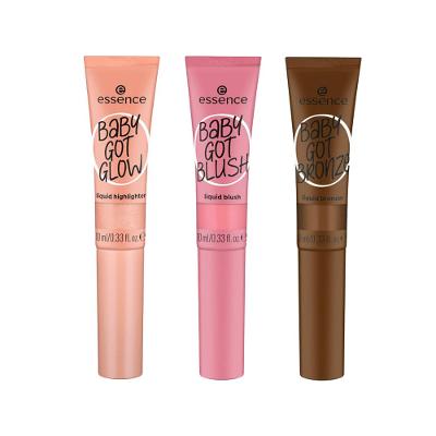 Kit Essence Baby Got Blush 30 Dusty Rose + Iluminador Líquido Glow 30 Breezy Bronze + Bronzer Líquido Bronze 40 Tan-Tastic